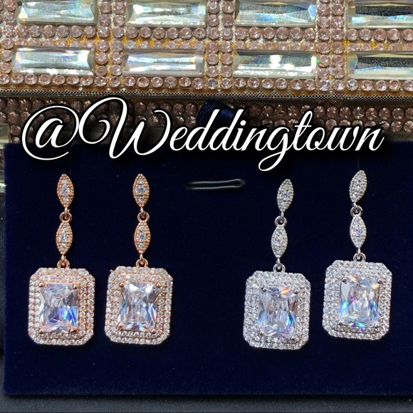 Rose gold tear drop princess emerald halo cut - Picture 6 of 12